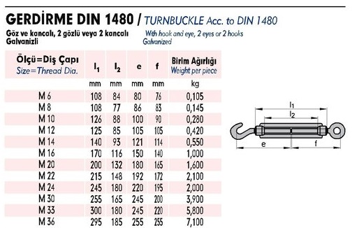 DIN 1480 GERDİRME LİFTİNLER