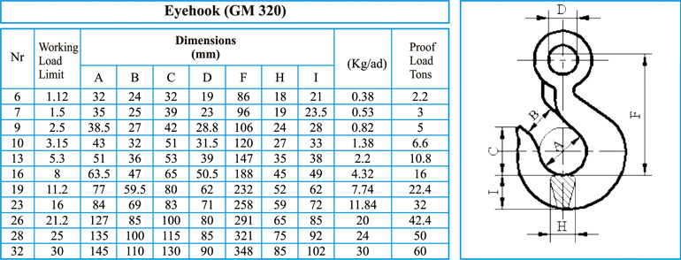 DIN 320 Gözlü Kanca
